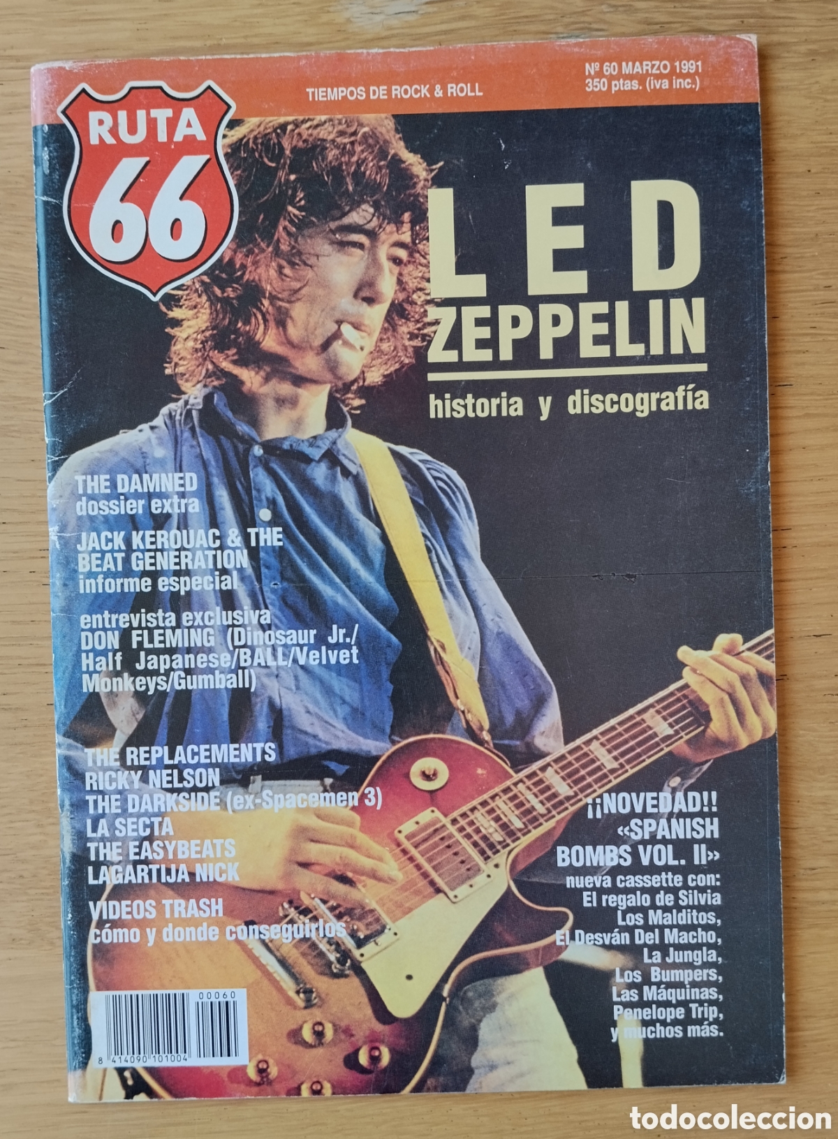 Revistas de m&uacute;sica: RUTA 66 NUMERO 60 - MARZO 1991 . EN BUEN ESTADO - LED ZEPPELIN