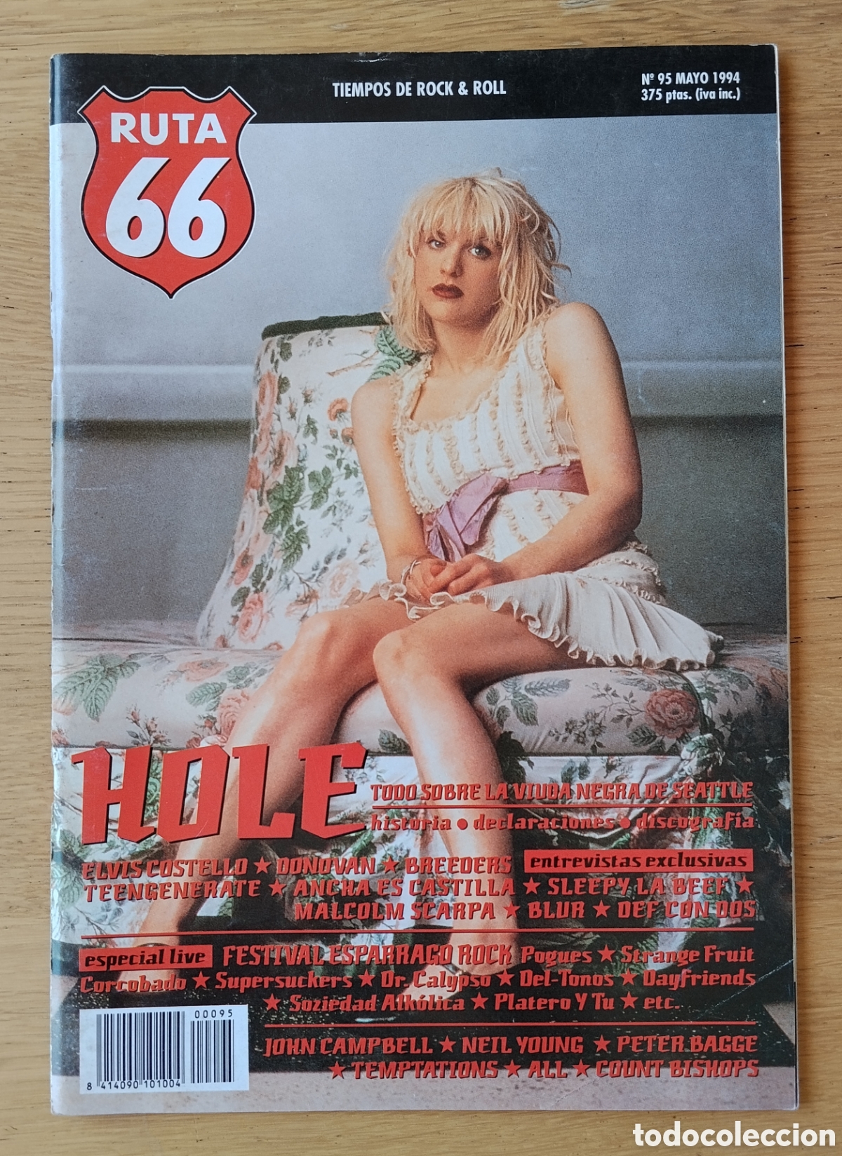 Revistas de m&uacute;sica: RUTA 66 NUMERO 95 - MAYO 1994 . EN MUY BUEN ESTADO - HOLE - COURTNEY LOVE