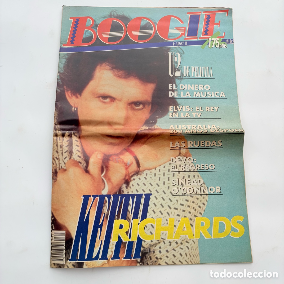 Revistas de m&uacute;sica: REVISTA MUSICAL BOOGIE N&ordm; 1 U2 KEITH RICHARDS ELVIS DEVO SINEAD O'CONNOR