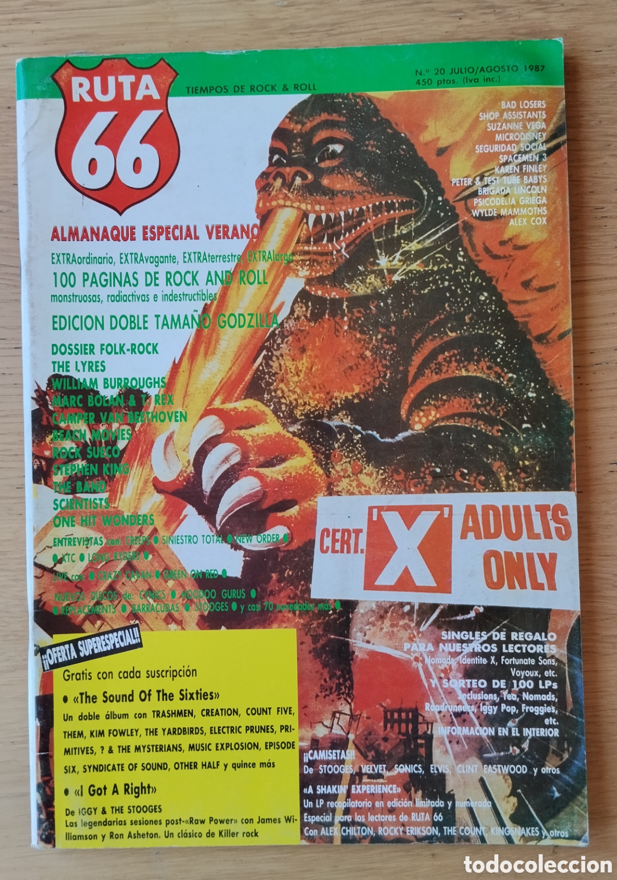 Revistas de m&uacute;sica: RUTA 66 NUMERO 20 - JULIO/ AGOSTO 1987 . EN BUEN ESTADO