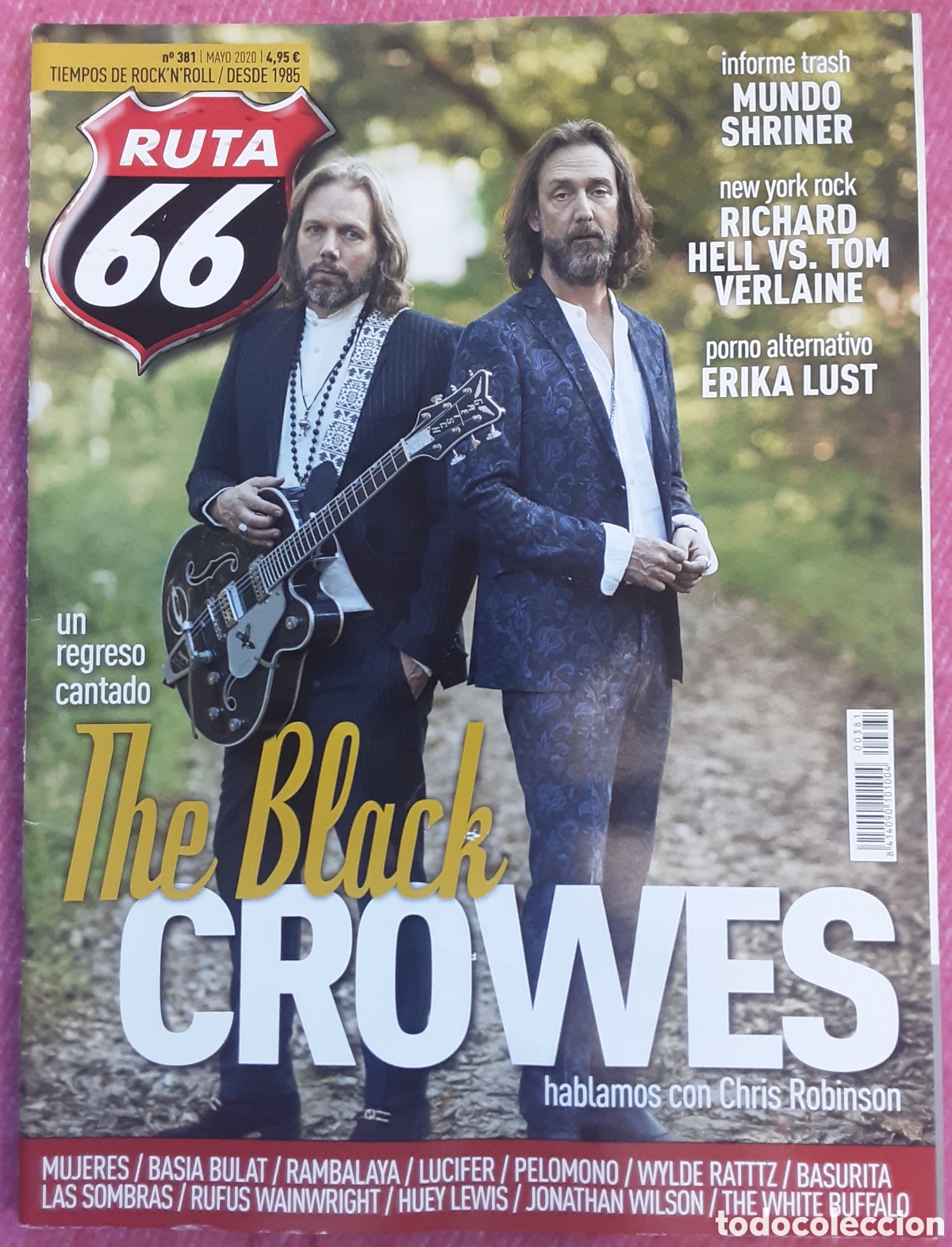 Revistas de m&uacute;sica: Magazine RUTA 66 381 - The Black Crowes / Chris Robinson / Erika Lust / Jonathan Wilson