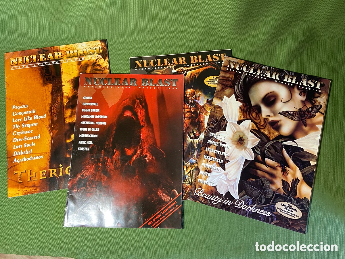 Revistas de m&uacute;sica: Lote cat&aacute;logos Nuclear Blast. De a&ntilde;os 98 y 99. Manowar, therion, death&hellip; etc&hellip;
