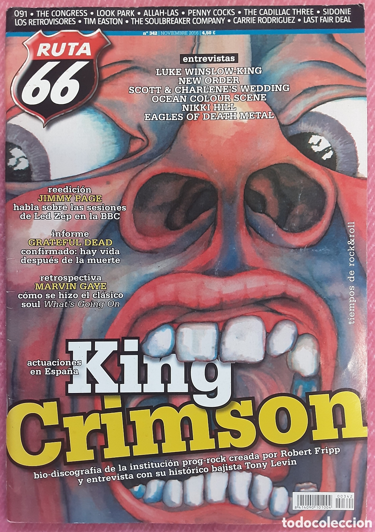 Revistas de m&uacute;sica: Magazine RUTA 66 342 - King Crimson / New Order / Jimmy Page / Marvin Gaye / Penny Cocks
