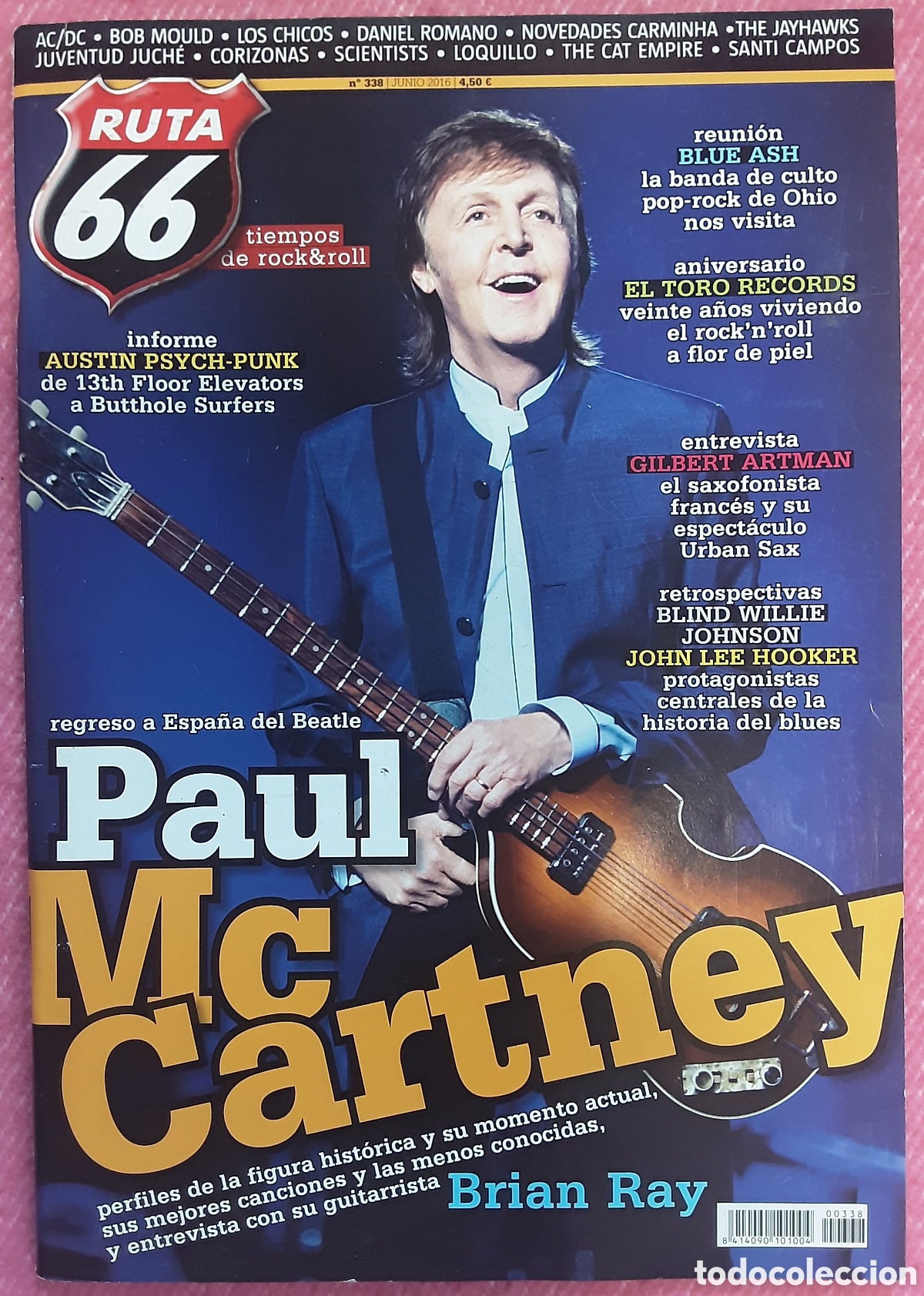 Revistas de m&uacute;sica: Magazine RUTA 66 338 - Paul McCartney / Brian Ray / Gilbert Artman / John Lee Hooker / AC/DC