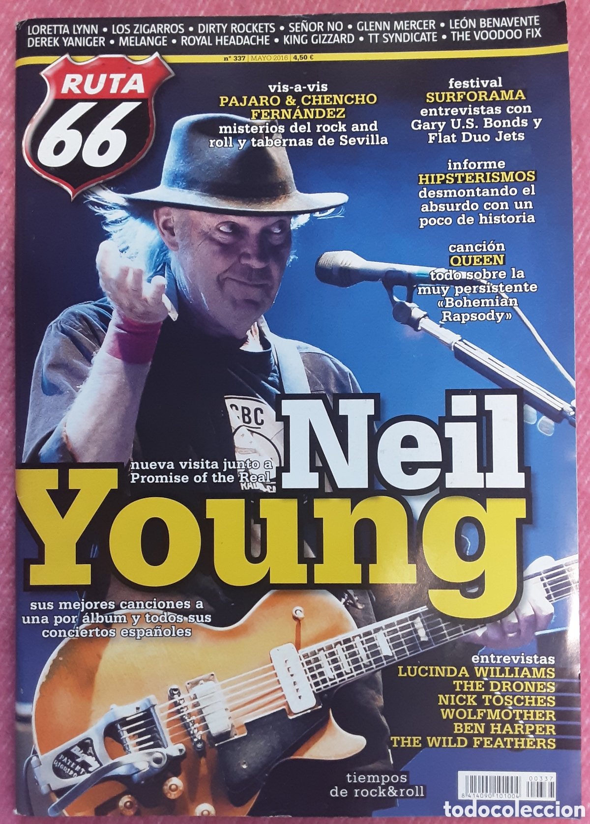 Revistas de m&uacute;sica: Magazine RUTA 66 337 - Neil Young / Queen / Lucinda Williams / Ben Harper / The Drones