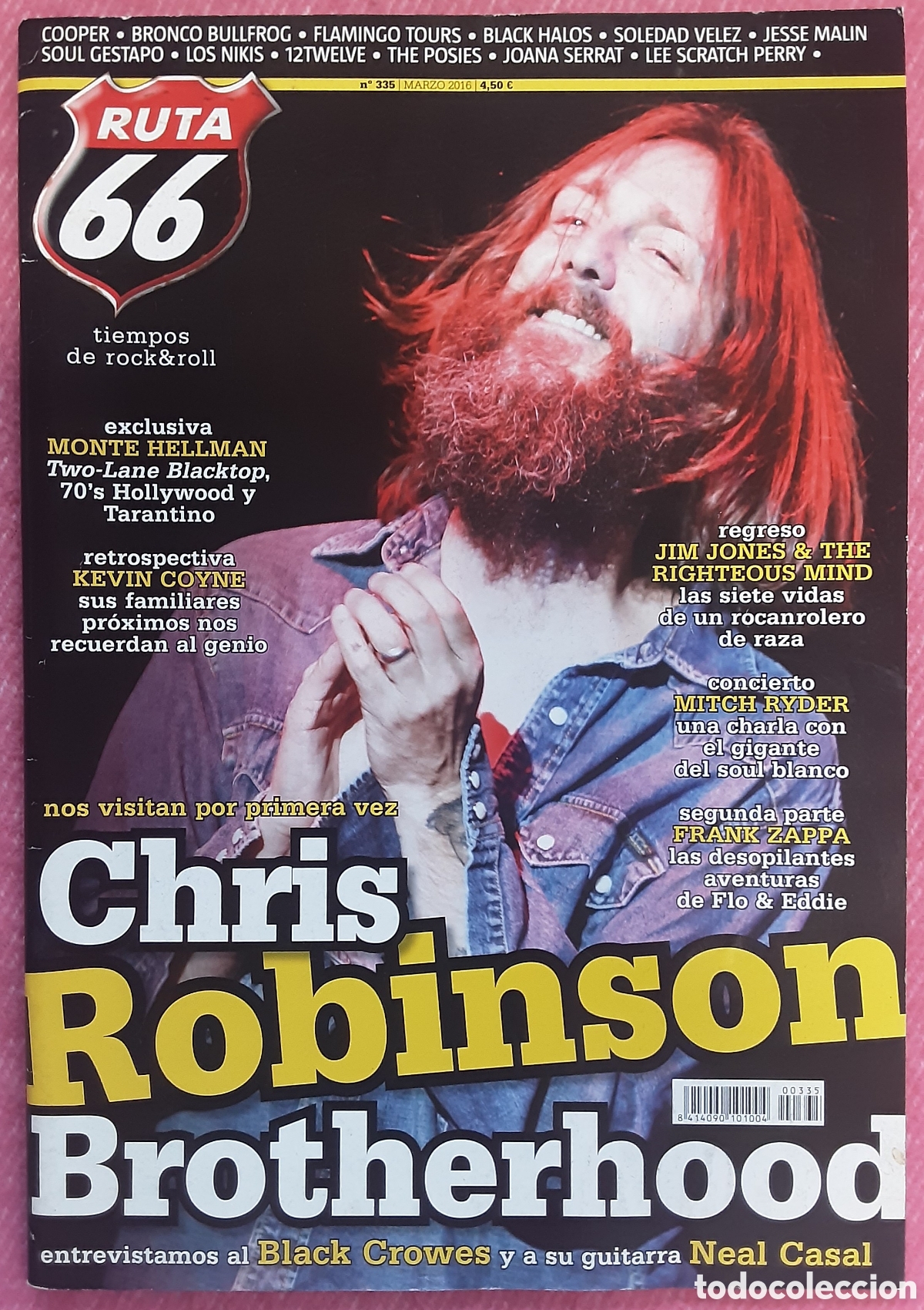 Revistas de m&uacute;sica: Magazine RUTA 66 335 - Chris Robinson / Frank Zappa / Black Crowes / Kevin Coyne / Mitch Ryder