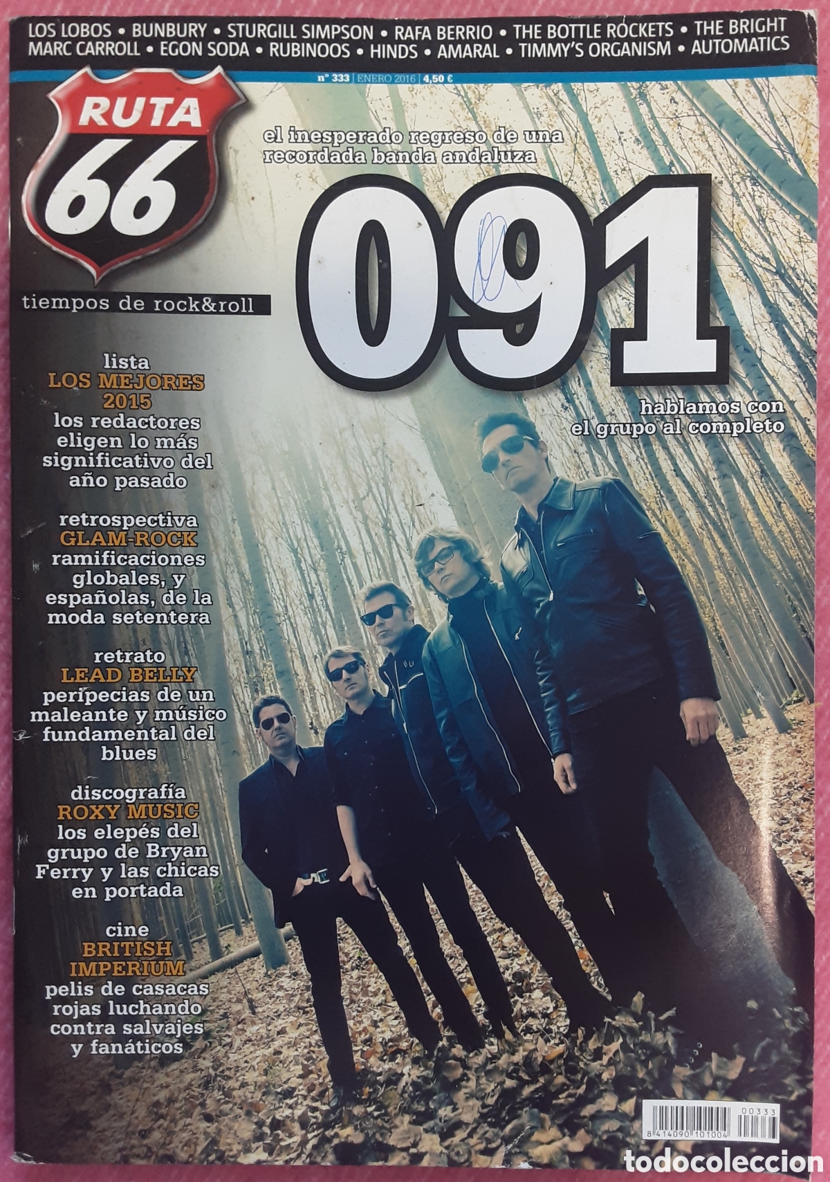 Revistas de m&uacute;sica: Magazine RUTA 66 333 - 091 / Lead Belly / Roxy Music / Bunbury / Automatics / The Bright