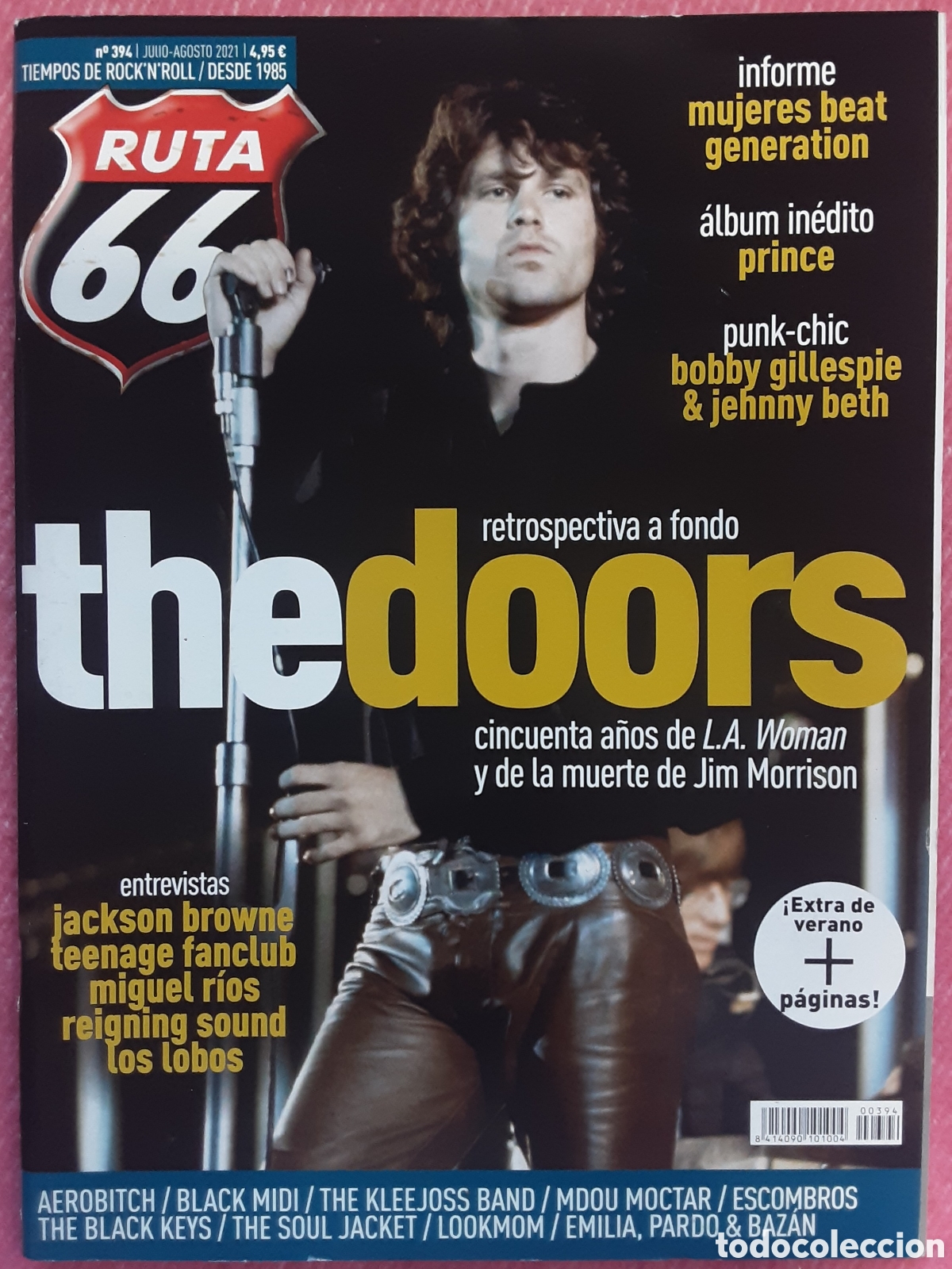 Revistas de m&uacute;sica: Magazine RUTA 66 394 - The Doors / Prince / Teenage Fanclub / Jackson Browne / Jehnny Beth