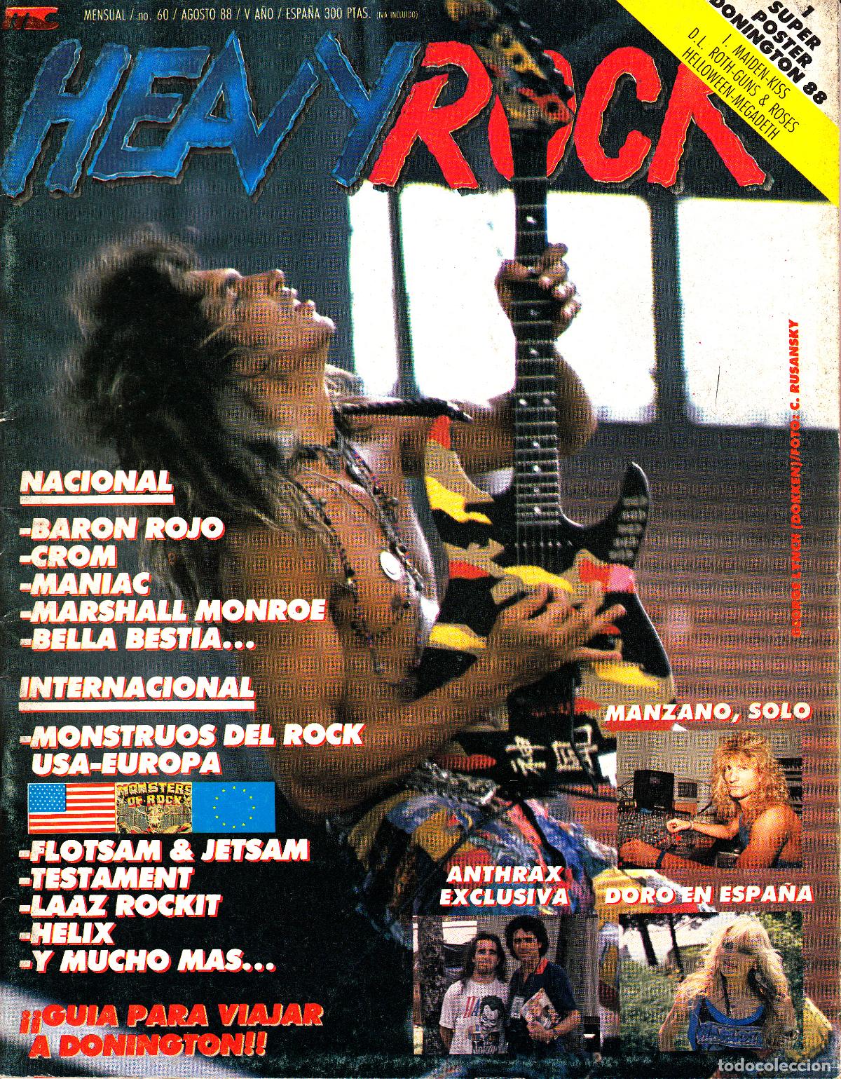 Revistas de m&uacute;sica: Revista Heavy Rock Numero 60 Anthrax. Monstruos del rock USA