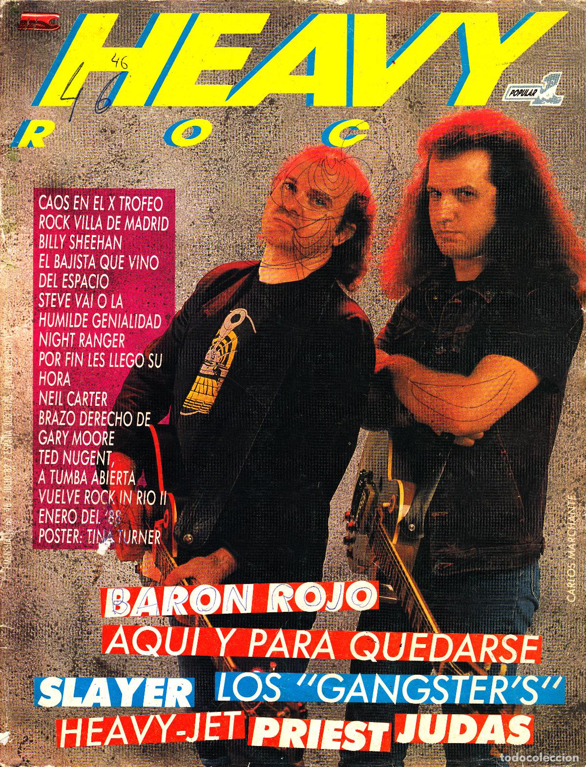 Revistas de m&uacute;sica: Revista Heavy Rock Numero 47 Bar&oacute;n Rojo con poster de Tina Turner