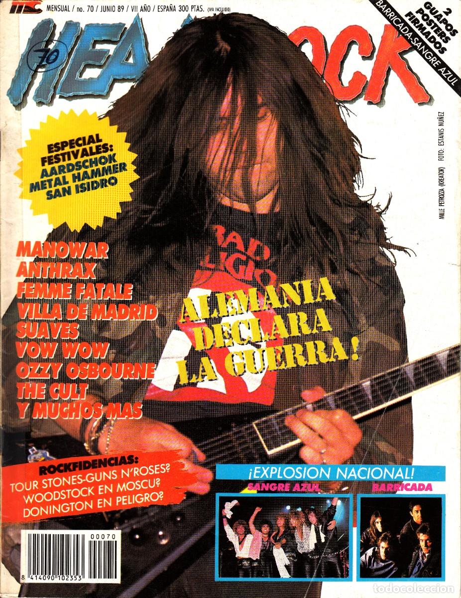 Revistas de m&uacute;sica: Revista Heavy Rock Numero 70 Alemania declara la guerra con poster de Barricada y Sangre Azul