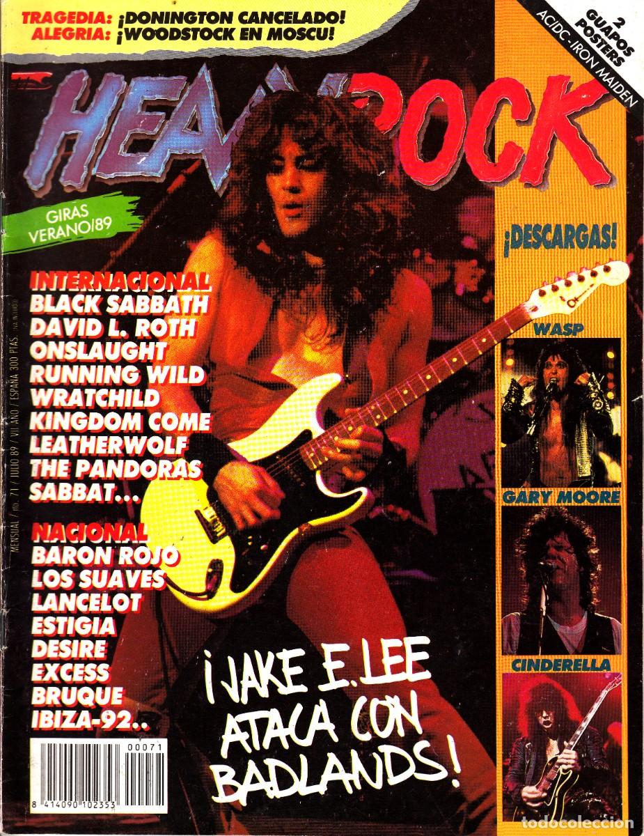 Revistas de m&uacute;sica: Revista Heavy Rock Numero 71 !Jake E.Lee ataca con Badlands! con poster de AC/DC y Iron Maiden