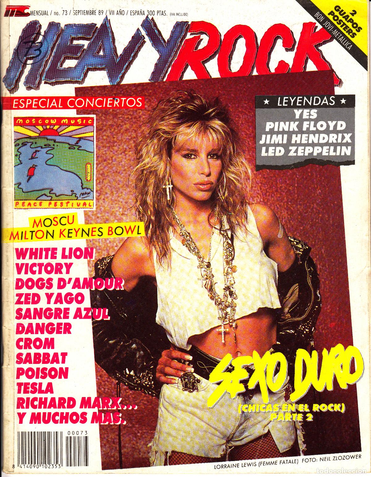 Revistas de m&uacute;sica: Revista Heavy Rock Numero 73 Sexo duro (chicas en el rock 2) con poster de Bon Jovi y Metallica