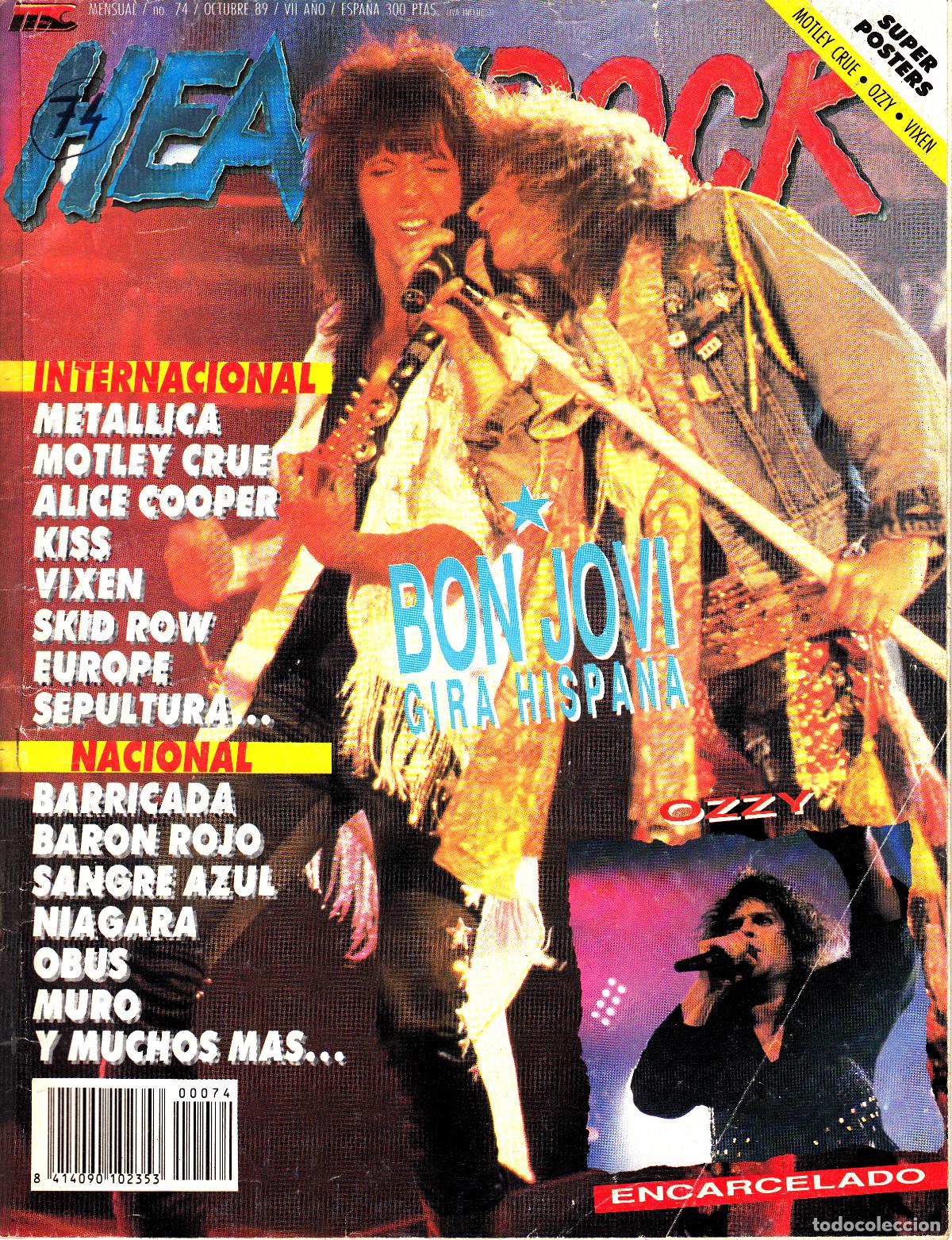 Revistas de m&uacute;sica: Revista Heavy Rock Numero 74 Bon Jovi con poster de Motley Crue y Ozzy Osbourne