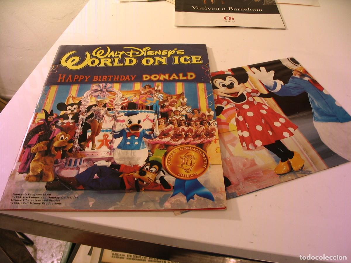 Revistas de m&uacute;sica: WORLD ON ICE revista WALT DISNEY + POSTER 1985 commemorativa