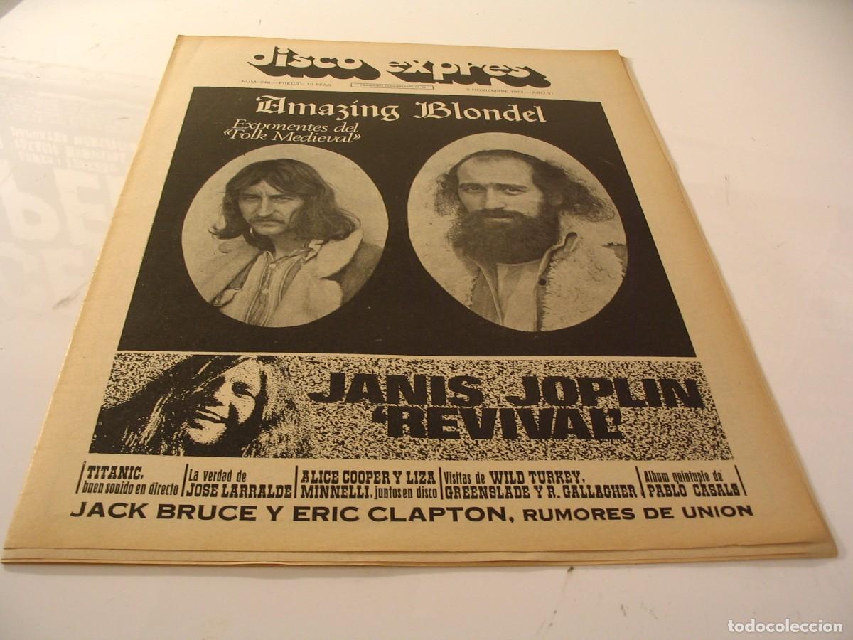 Revistas de m&uacute;sica: REVISTA DISCO EXPRES n&ordm; 248 de 1973 YES Amazing blondel JANIS JOPLIN Titanic Liza Minnelli