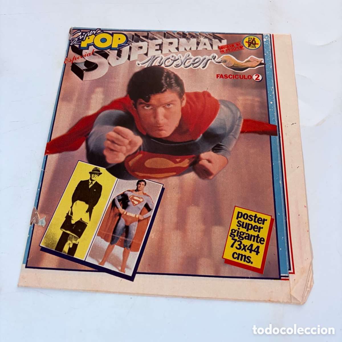 Revistas de m&uacute;sica: Obsequio revista Super Pop especial p&oacute;ster super gigante fasc&iacute;culo 2 superman