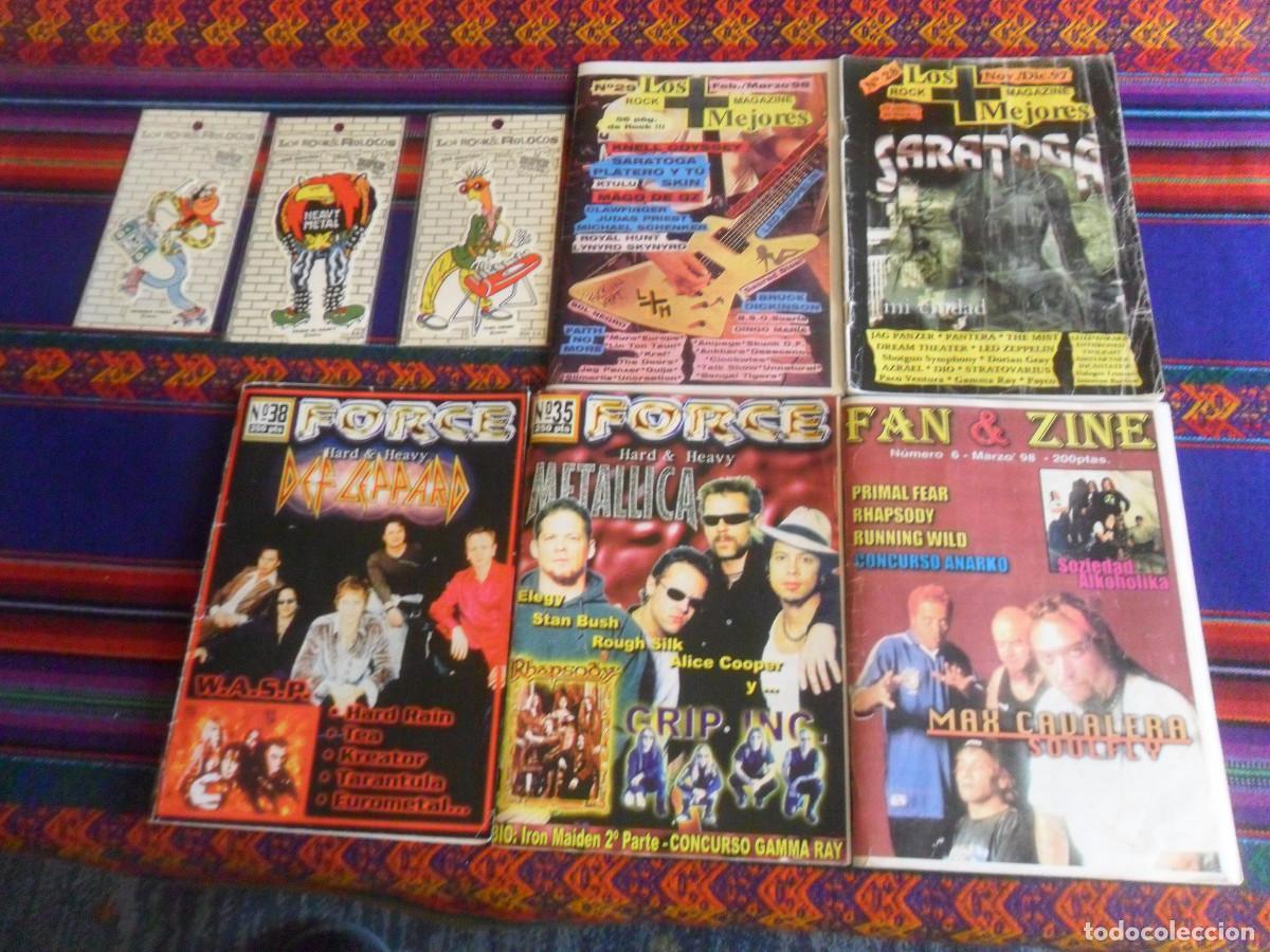 Revistas de m&uacute;sica: FAN & ZINE 6 FORCE HARD HEAVY 35 38 ROCK MAGAZINE LOS+MEJORES L+M 28 29 LOS ROCK&ROLOCOS 3 PEGATINAS