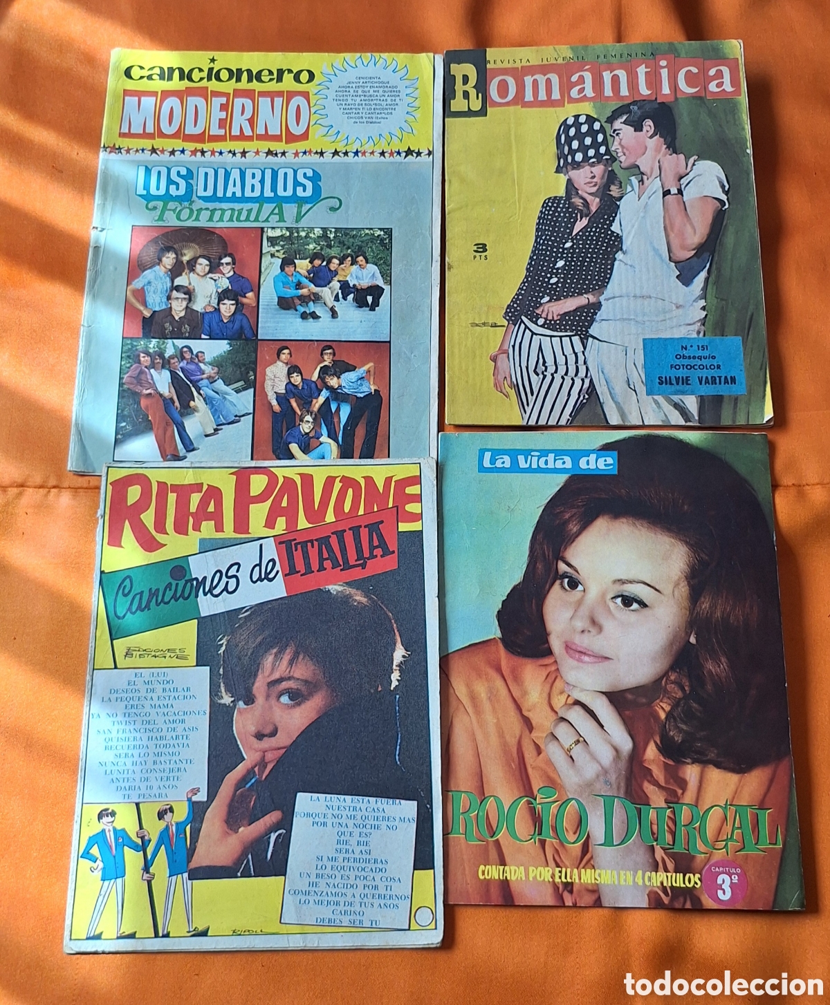 Revistas de m&uacute;sica: Lote Revistas Cancioneros - Romantica - Rocio Durcal - Formula V - Diablos - Rita Pavone