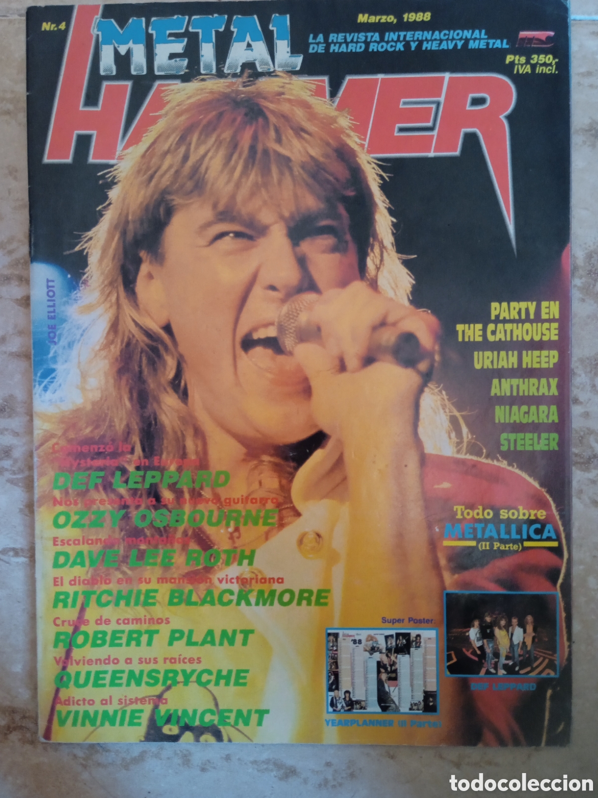 Revistas de m&uacute;sica: Revista Metal Hammer n&deg;4 Joe Elliot Ozzy Osbourne