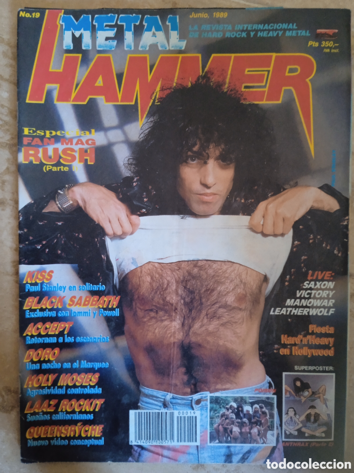 Revistas de m&uacute;sica: Revista Metal Hammer n&deg;19 Paul Stanley especial Fan Mag Rush