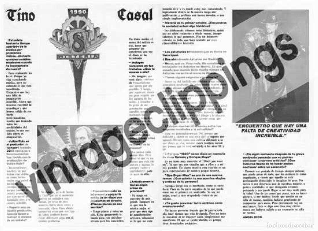 Revistas de m&uacute;sica: TINO CASAL Entrevista 1990 Escaneo Articulo Digital Hi-Res scan