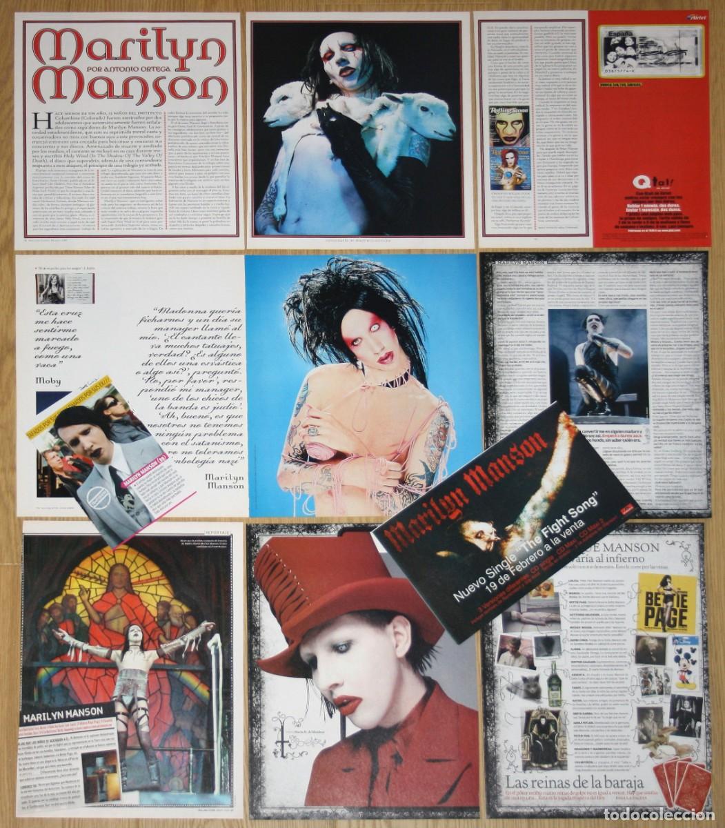 Revistas de m&uacute;sica: MARILYN MANSON lote prensa spain magazine clippings 1990s/00s photos metal rock gothic recortes