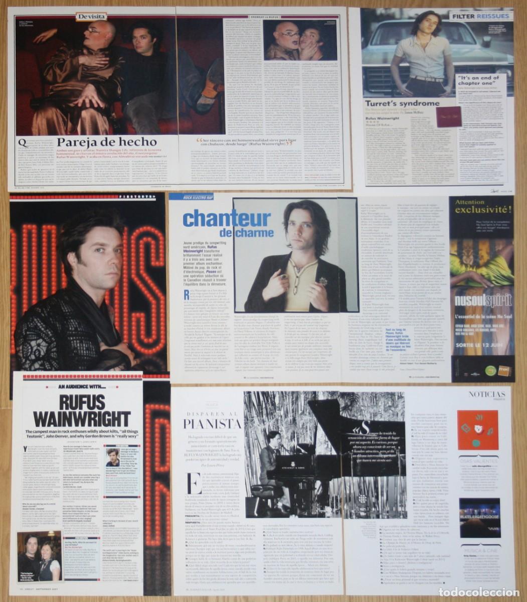 Revistas de m&uacute;sica: RUFUS WAINWRIGHT lote prensa magazine clippings photos pop singer musician gay interest recortes