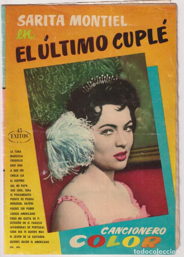 Revistas de m&uacute;sica: Sarita Montiel en el &uacute;ltimo cupl&eacute;. Cancionero color. 45 &eacute;xitos