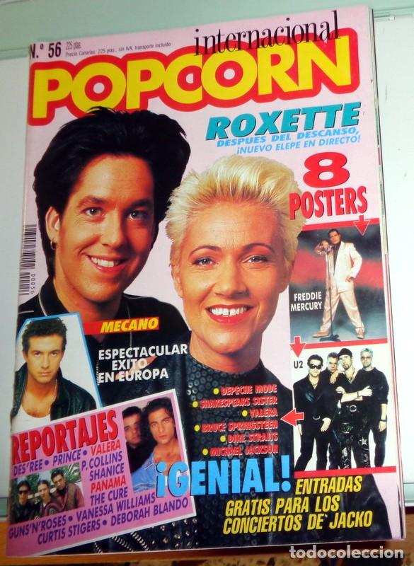 Revistas de m&uacute;sica: REVISTA POPCORN N&ordm;56 P&Oacute;STERS FREDDIE MERCURY U2 MICHAEL JACKSON - MECANO - THE CURE - GUNS'N ROSES