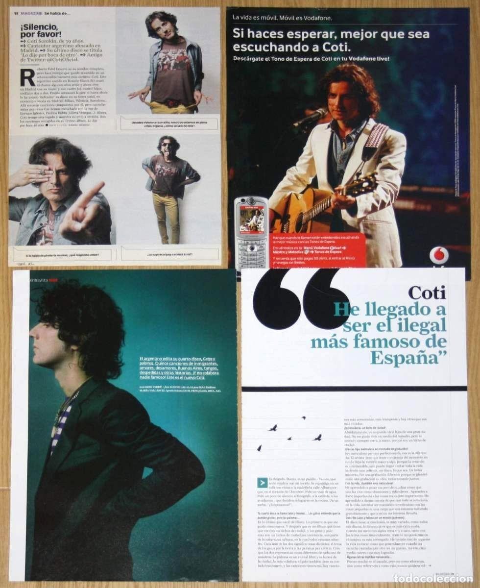 Revistas de m&uacute;sica: COTI SOROKIN lote prensa 2000s clippings fotos entrevistas musico rock argentina