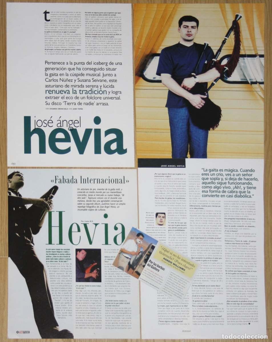 Revistas de m&uacute;sica: JOSE ANGEL HEVIA lote prensa 1990s/00s fotos musico Asturias gaita folk celta clippings recortes