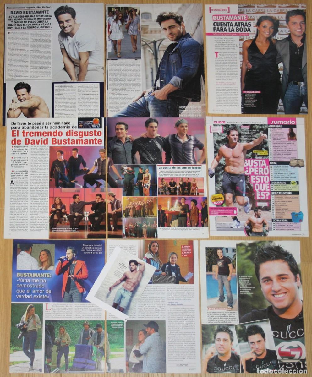 Revistas de m&uacute;sica: DAVID BUSTAMANTE lote prensa 2000s/2010s fotos Operacion Triunfo OT clippings cantante recortes