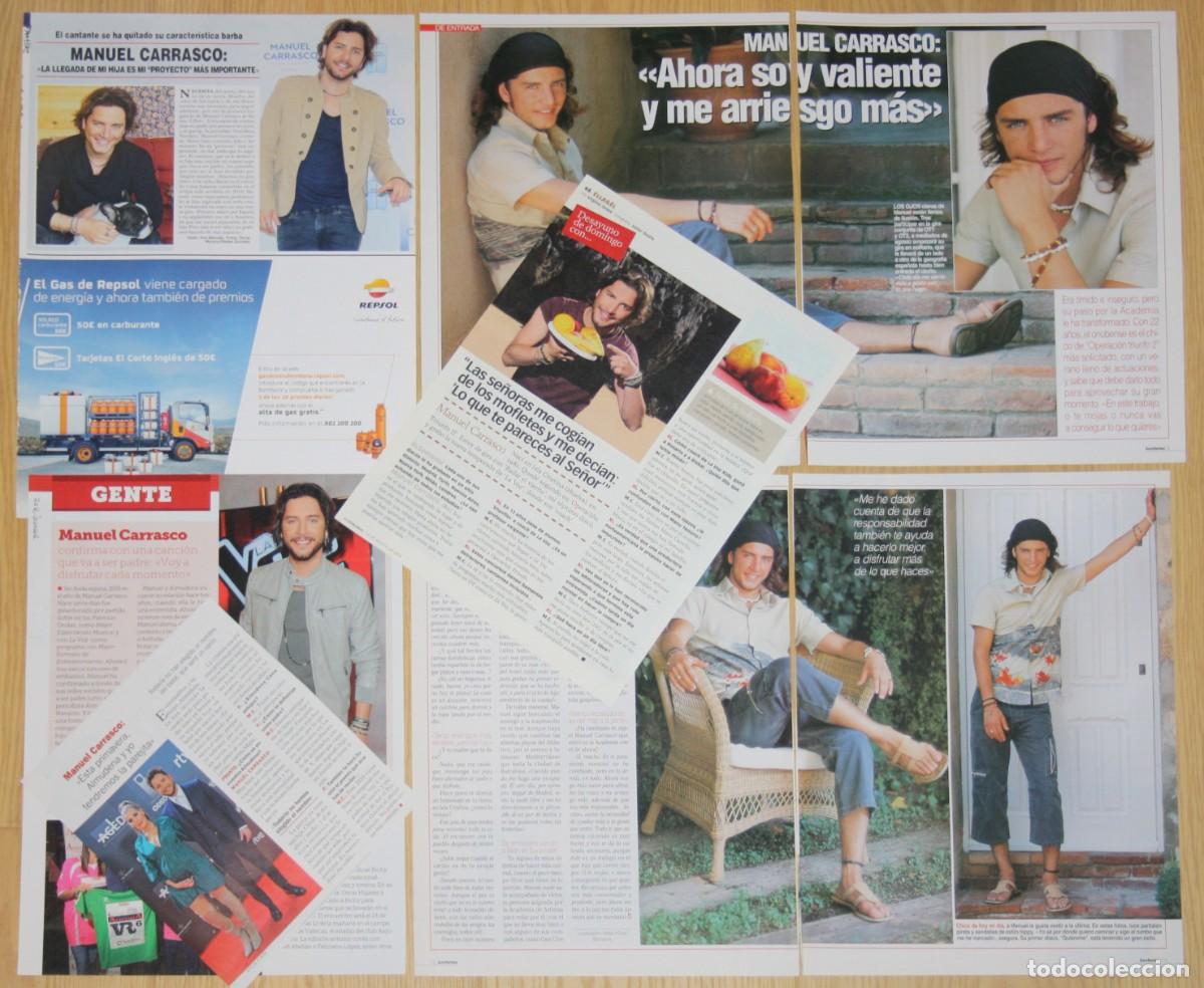 Revistas de m&uacute;sica: MANUEL CARRASCO lote prensa 2000s/2010s fotos Operacion Triunfo OT clippings recortes cantante