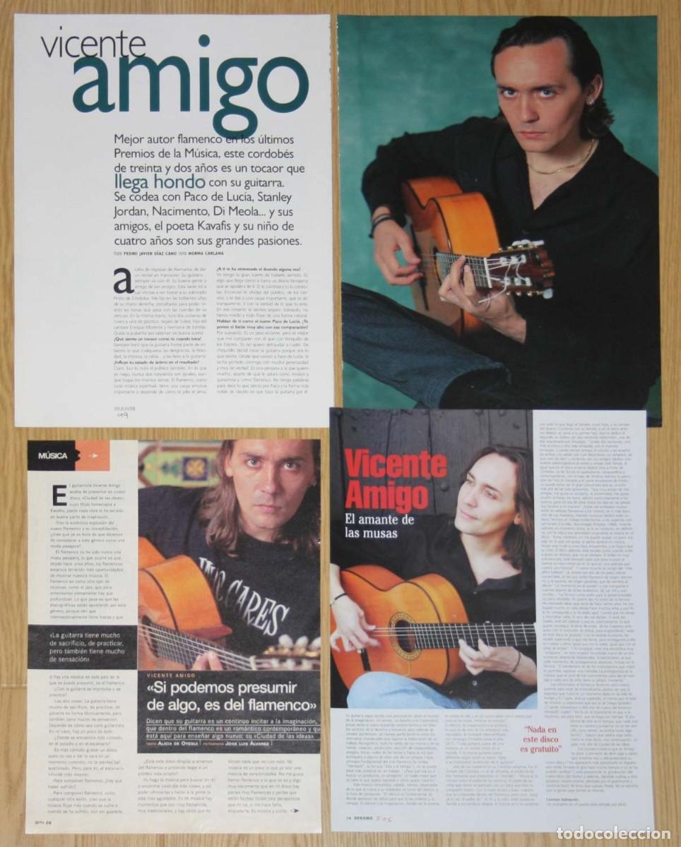 Revistas de m&uacute;sica: VICENTE AMIGO lote prensa 1990s/2000s fotos guitarra flamenca flamenco clippings recortes