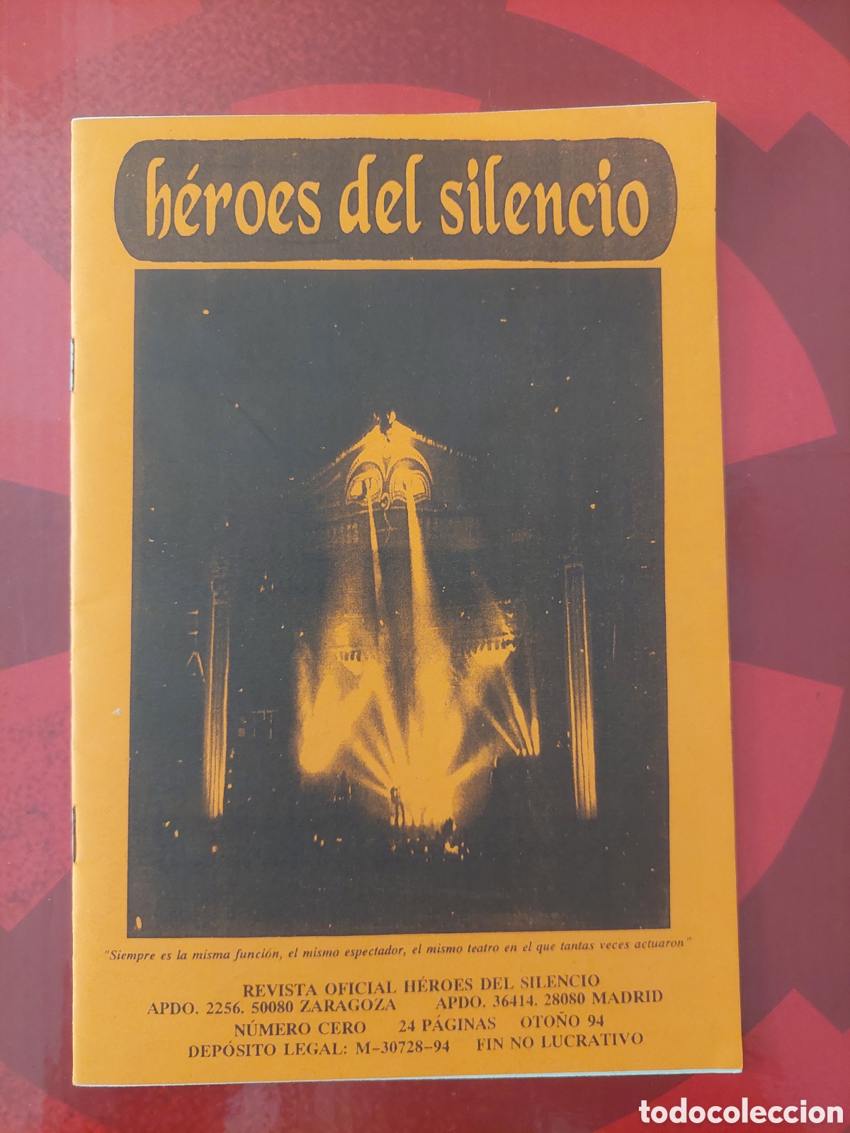 Revistas de m&uacute;sica: H&eacute;roes del Silencio - Fanzine Las Lineas del Kaos nr 0 oto&ntilde;o 94. Versi&oacute;n naranja