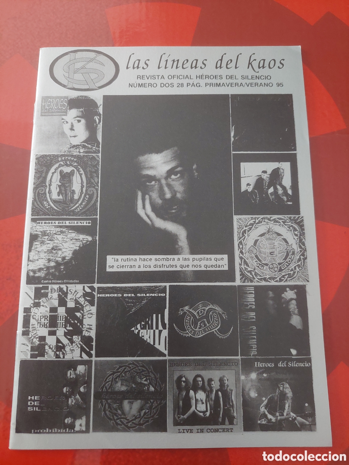 Revistas de m&uacute;sica: H&eacute;roes del Silencio. Fanzine Las l&iacute;neas del kaos. N&uacute;mero 2. Primavera/verano 95. Versi&oacute;n plateada