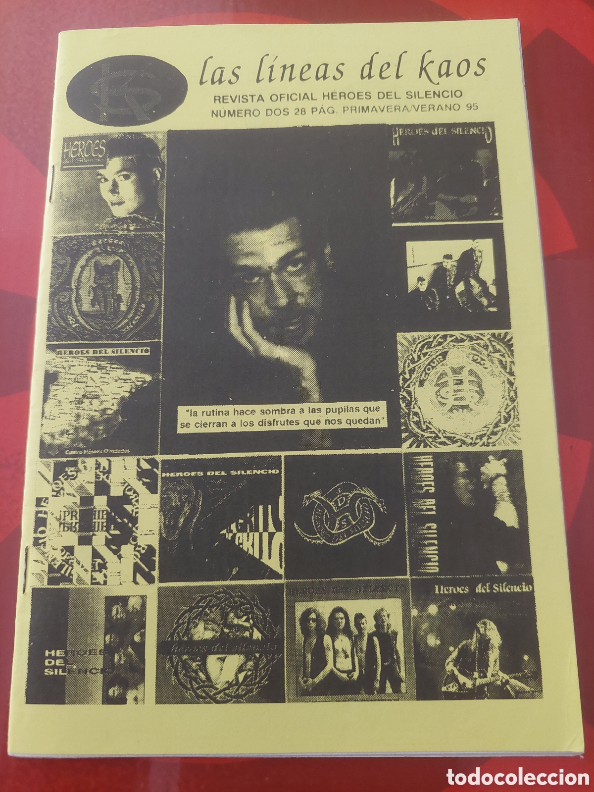 Revistas de m&uacute;sica: H&eacute;roes del Silencio. Fanzine Las l&iacute;neas del kaos. N&uacute;mero 2. Primavera/verano 95. Versi&oacute;n amarilla