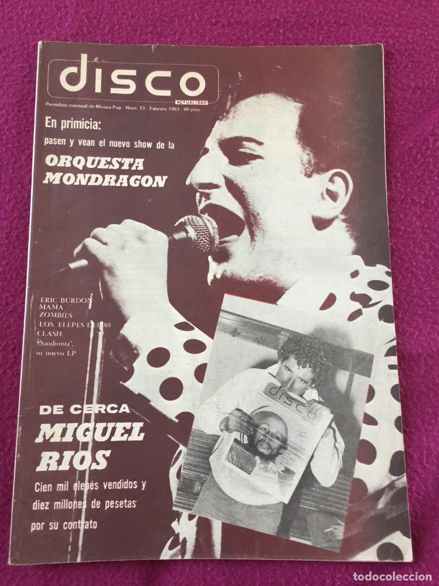 Revistas de m&uacute;sica: DISCO ACTUALIDAD N&deg; 13 (FEBRERO 1981). MIGUEL R&Iacute;OS, ZOMBIES, CLASH, ORQUESTA MONDRAGON, ROCKABILLY