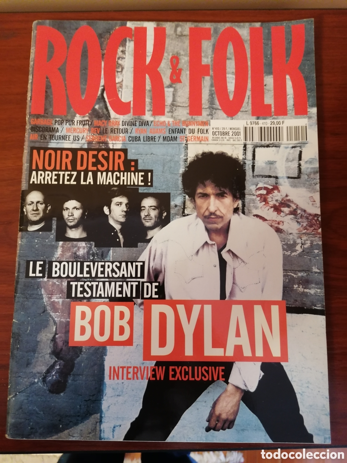 Revistas de m&uacute;sica: Revista Musical Francesa Rock & Folk. Octubre 2001. N&ordm;410. Bob Dylan, Ryan Adams,Garbage...