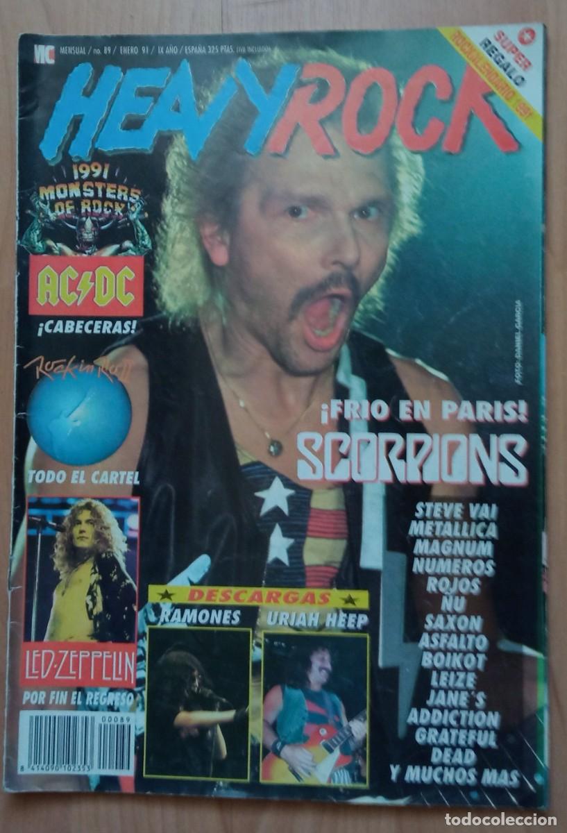 Revistas de m&uacute;sica: Heavy rock 89 / Scorpions, Metallica, Ramones, Magnum, Saxon, Leize, uriah Heep...
