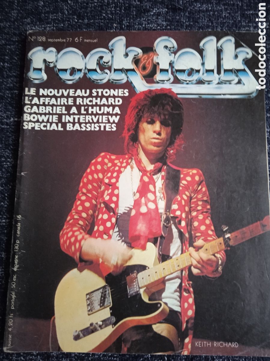 Revistas de m&uacute;sica: Rock & Folk N&deg; 128 - Septiembre 1977 - Rolling Stones -en frances