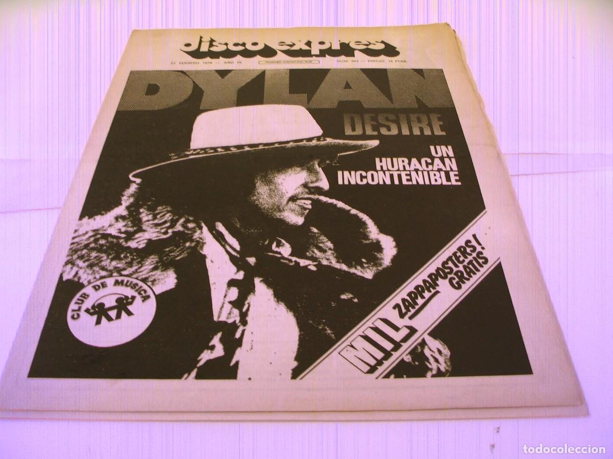 Revistas de m&uacute;sica: Revista DISCO EXPRES 364 de 1976 BOB DYLAN TRIANA ICEBERG EAGLES Heavy metal kids Zappa