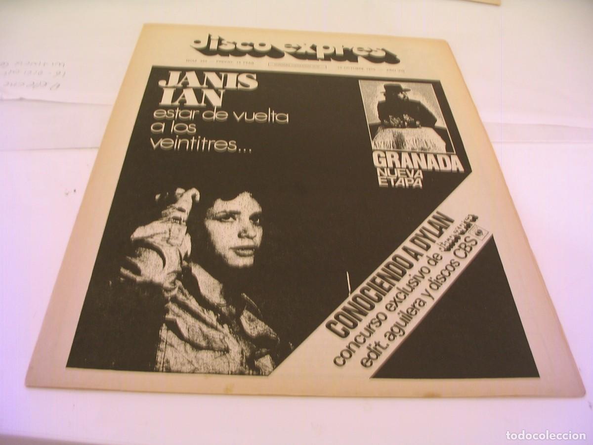 Revistas de m&uacute;sica: Revista DISCO EXPRES 345 de 1975 Granada Pink Floyd Janis Ian Aerosmith The Tubes