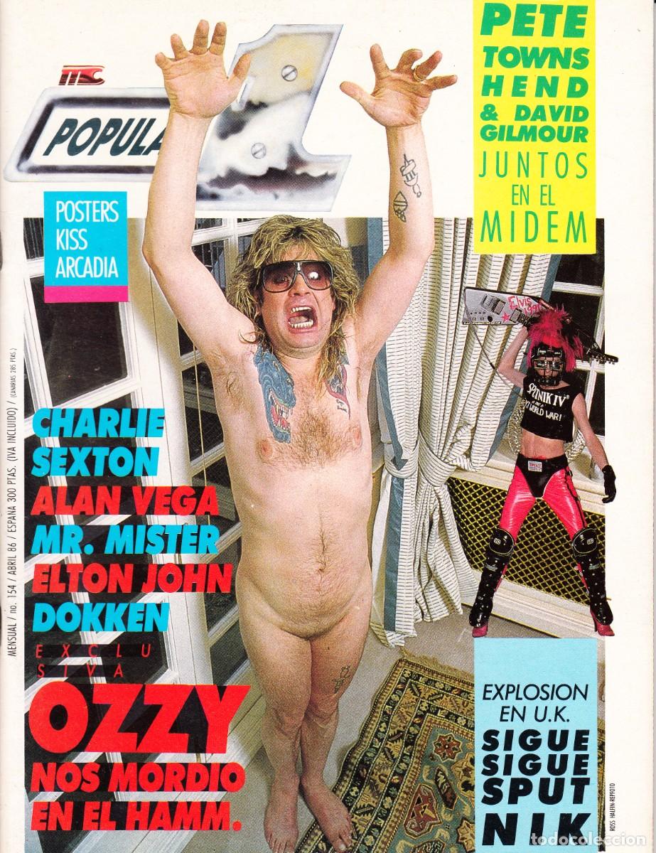 Revistas de m&uacute;sica: POPULAR 1. N&ordm; 154. ABRIL 1986. OZZY OSBORNE, POSTER GENE SIMMONS DE KISS