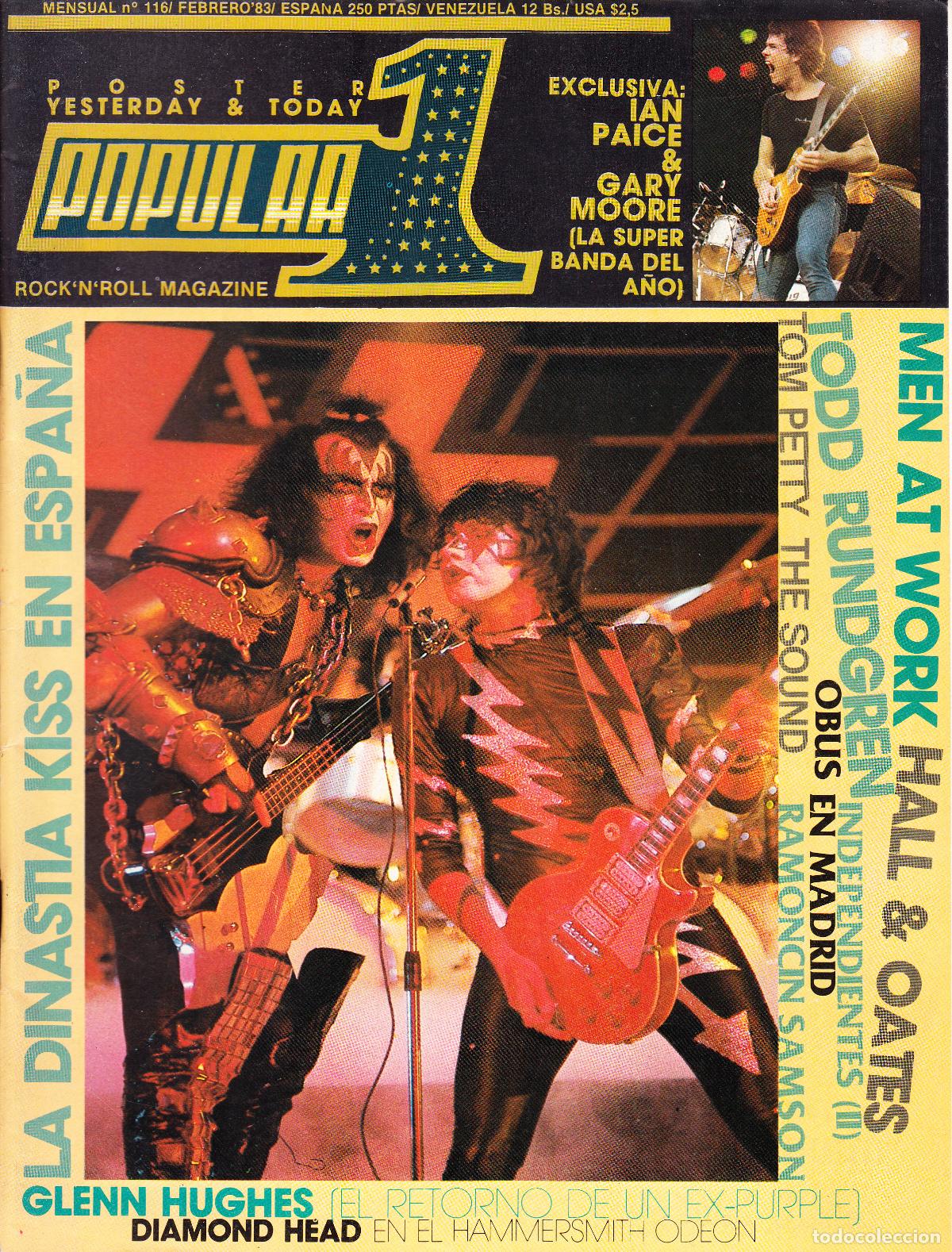 Revistas de m&uacute;sica: POPULAR 1. N&ordm; 116. FEBRERO 1983. POSTER YESTERDAY & TODAY.