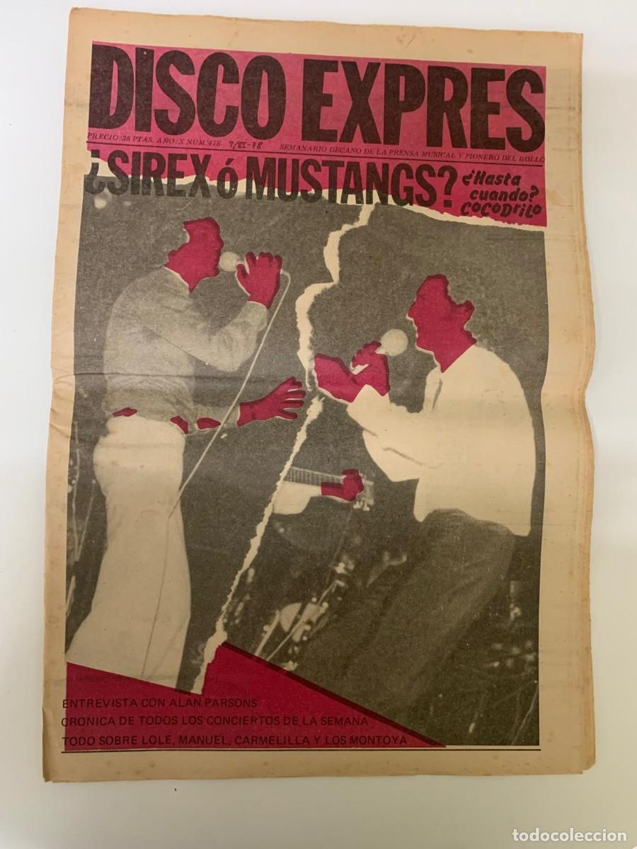 Revistas de m&uacute;sica: DISCO EXPRES. N&ordm; 478. 1&ordf; SEMANA DE JUNIO DE 1978.