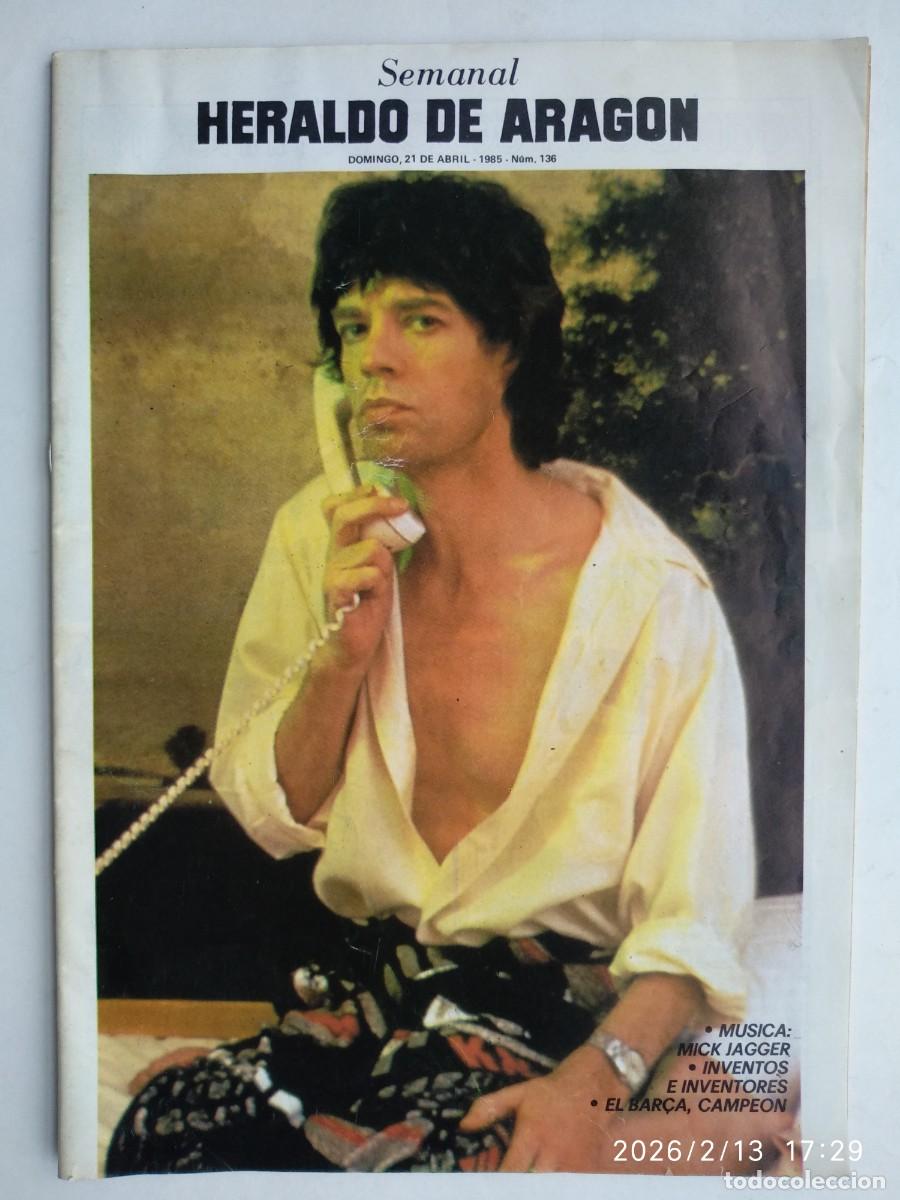 Revistas de m&uacute;sica: ROLLING STONES. REVISTA EL SEMANAL. HERALDO DE ARAG&Oacute;N. 1985.