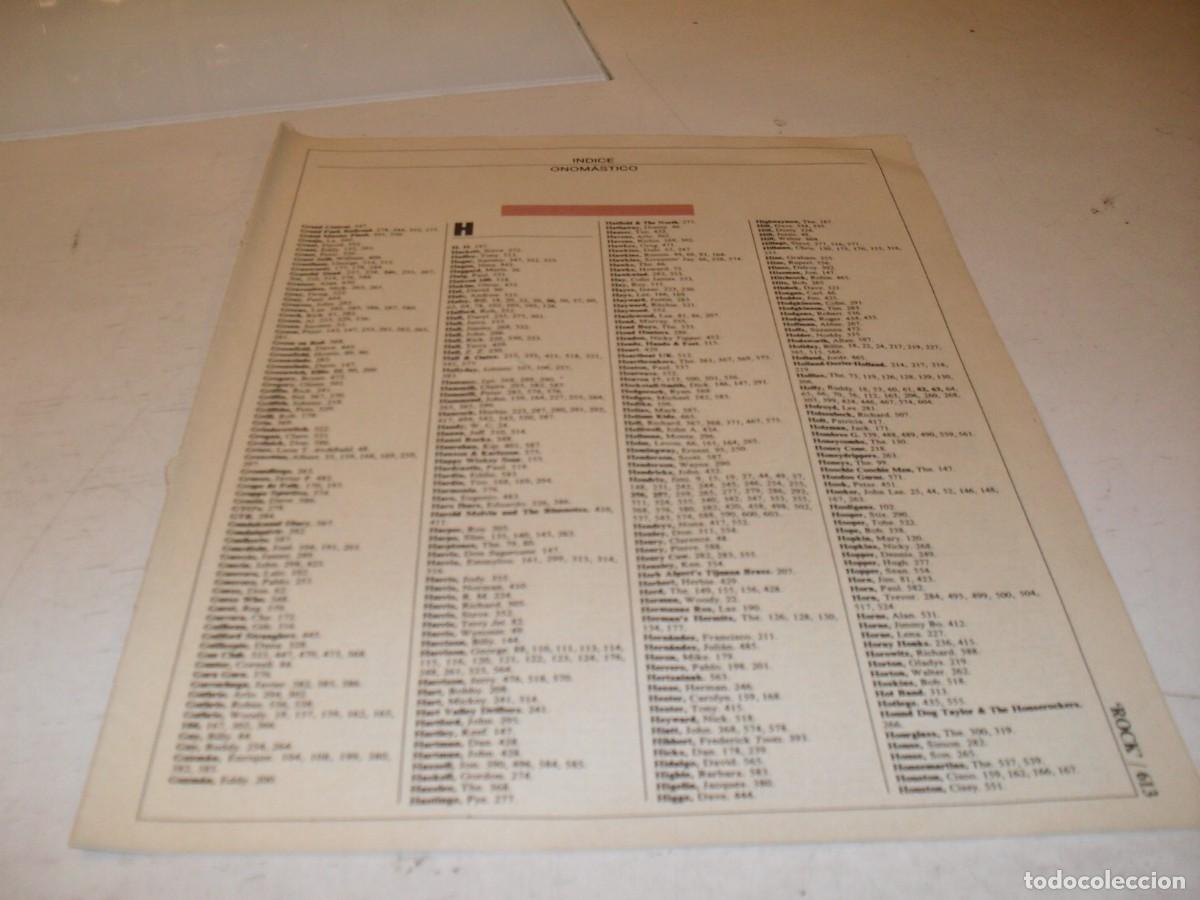 Revistas de m&uacute;sica: SUPLEMENTO DOMINCIAL EL PAIS:HISTORIA DEL ROCK,N&ordm; 53,DE 53.INDICE ONOMASTICO,A&Ntilde;OS 80