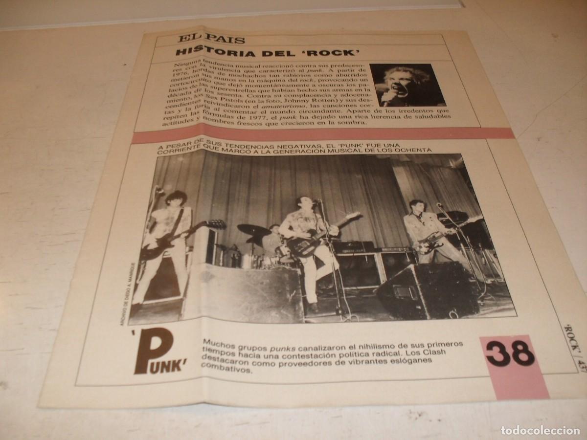 Revistas de m&uacute;sica: SUPLEMENTO DOMINICAL EL PAIS:HISTORIA DEL ROCK,N&ordm; 38,PUNK,DE 53,A&Ntilde;OS 80
